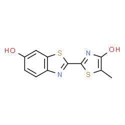 ChemSpider 2D Image | 2-(4-Hydroxy-5-methyl-1,3-thiazol-2-yl)-1,3-benzothiazol-6-ol | C11H8N2O2S2