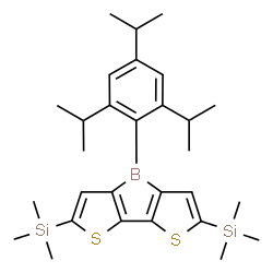 ChemSpider 2D Image | [4-(2,4,6-Triisopropylphenyl)-4H-thieno[2',3':4,5]borolo[3,2-b]thiene-2,6-diyl]bis(trimethylsilane) | C29H43BS2Si2