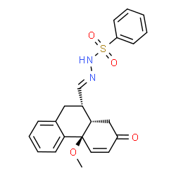 ChemSpider 2D Image | N'-{(E)-[(4bR,8aS,9S)-4b-Methoxy-7-oxo-4b,7,8,8a,9,10-hexahydro-9-phenanthrenyl]methylene}benzenesulfonohydrazide | C22H22N2O4S