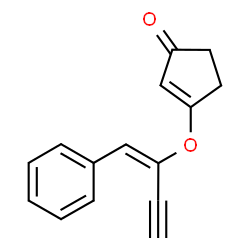 ChemSpider 2D Image | 3-{[(1E)-1-Phenyl-1-buten-3-yn-2-yl]oxy}-2-cyclopenten-1-one | C15H12O2