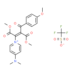 ChemSpider 2D Image | 1-[(2Z)-1,4-Dimethoxy-3-(4-methoxybenzoyl)-1,4-dioxo-2-buten-2-yl]-4-(dimethylamino)pyridinium trifluoromethanesulfonate | C22H23F3N2O9S