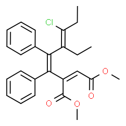 ChemSpider 2D Image | Dimethyl (2Z)-2-[(1Z,3Z)-4-chloro-3-ethyl-1,2-diphenyl-1,3-hexadien-1-yl]-2-butenedioate | C26H27ClO4