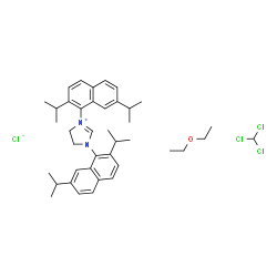 ChemSpider 2D Image | 1,3-bis(2,7-diisopropyl-1-naphthyl)-4,5-dihydroimidazol-1-ium;chloroform;ethoxyethane;chloride | C40H54Cl4N2O