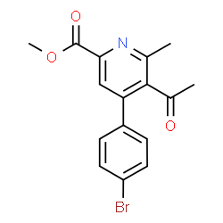 ChemSpider 2D Image | Methyl 5-acetyl-4-(4-bromophenyl)-6-methyl-2-pyridinecarboxylate | C16H14BrNO3