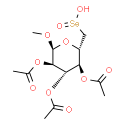 ChemSpider 2D Image | Methyl 2,3,4-tri-O-acetyl-6-deoxy-6-selenino-alpha-D-glucopyranoside | C13H20O10Se