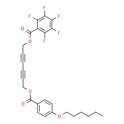 ChemSpider 2D Image | 6-{[4-(Hexyloxy)benzoyl]oxy}-2,4-hexadiyn-1-yl pentafluorobenzoate | C26H21F5O5