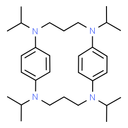 ChemSpider 2D Image | 2,6,11,15-Tetraisopropyl-2,6,11,15-tetraazatricyclo[14.2.2.2~7,10~]docosa-1(18),7,9,16,19,21-hexaene | C30H48N4