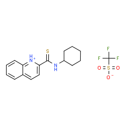 ChemSpider 2D Image | 2-(Cyclohexylcarbamothioyl)quinolinium trifluoromethanesulfonate | C17H19F3N2O3S2