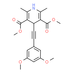 ChemSpider 2D Image | Dimethyl 4-[(3,5-dimethoxyphenyl)ethynyl]-2,6-dimethyl-1,4-dihydro-3,5-pyridinedicarboxylate | C21H23NO6