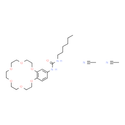 ChemSpider 2D Image | 1-(2,3,5,6,8,9,11,12,14,15-Decahydro-1,4,7,10,13,16-benzohexaoxacyclooctadecin-18-yl)-3-hexylurea - acetonitrile (1:2) | C27H44N4O7