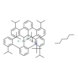 ChemSpider 2D Image | 1-[1,2-Bis(2,2'',6,6''-tetraisopropyl-1,1':3',1''-terphenyl-2'-yl)-2lambda~2~-digerman-1-ylidene]-N-(2-methyl-2-propanyl)methanimine - hexane (1:1) | C71H97Ge2N