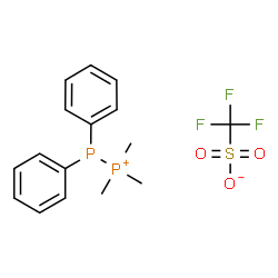 ChemSpider 2D Image | 1,1,1-Trimethyl-2,2-diphenyldiphosphanium trifluoromethanesulfonate | C16H19F3O3P2S