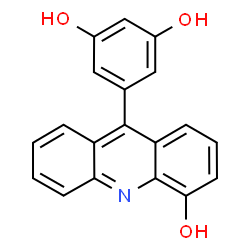 ChemSpider 2D Image | 5-(4-Hydroxy-9-acridinyl)-1,3-benzenediol | C19H13NO3