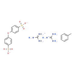 ChemSpider 2D Image | Amino(imino)methanaminium 4,4'-oxydibenzenesulfonate - toluene (2:1:1) | C21H28N6O7S2