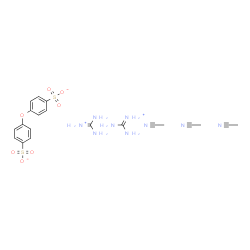 ChemSpider 2D Image | Amino(imino)methanaminium 4,4'-oxydibenzenesulfonate - acetonitrile (2:1:3) | C20H29N9O7S2