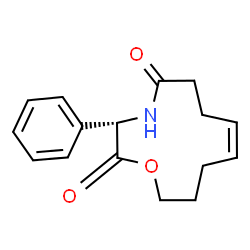 ChemSpider 2D Image | (3S,8Z)-3-Phenyl-1-oxa-4-azacyclododec-8-ene-2,5-dione | C16H19NO3