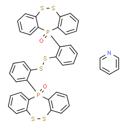 ChemSpider 2D Image | 11,11'-(Disulfanediyldi-2,1-phenylene)bis(11H-dibenzo[c,f][1,2,5]dithiaphosphepine) 11,11'-dioxide - pyridine (1:1) | C41H29NO2P2S6