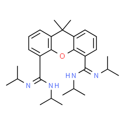 ChemSpider 2D Image | N~4~,N~5~,N'~4~,N'~5~-Tetraisopropyl-9,9-dimethyl-9H-xanthene-4,5-dicarboximidamide | C29H42N4O
