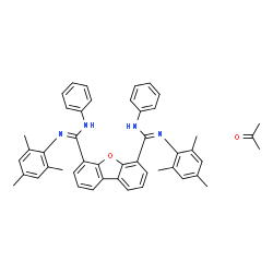 ChemSpider 2D Image | N'~4~,N'~6~-Dimesityl-N~4~,N~6~-diphenyldibenzo[b,d]furan-4,6-dicarboximidamide - acetone (1:1) | C47H46N4O2