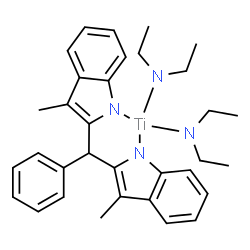 ChemSpider 2D Image | Bis(N-ethylethanaminato){2,2'-(phenylmethylene)bis[3-methyl-1H-indolato(2-)-kappaN]}titanium | C33H40N4Ti