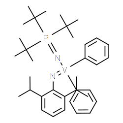 ChemSpider 2D Image | [(2,6-Diisopropylphenyl)imino]{(imino-kappaN)[tris(2-methyl-2-propanyl)]phosphoranato}diphenylvanadium | C36H54N2PV