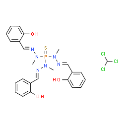 ChemSpider 2D Image | N''',N'''',N'''''-Tris[(E)-(2-hydroxyphenyl)methylene]-N,N',N''-trimethylphosphorothioic trihydrazide - chloroform (1:1) | C25H28Cl3N6O3PS