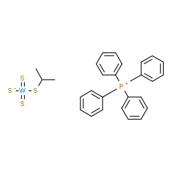 ChemSpider 2D Image | Tetraphenylphosphonium (2-propanethiolato)(sulfido)dithioxowolframate(1-) | C27H27PS4W
