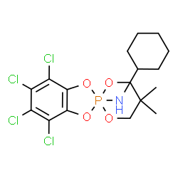 ChemSpider 2D Image | 4,5,6,7-Tetrachloro-N-cyclohexyl-5',5'-dimethylspiro[1,3,2-benzodioxaphosphole-2,2'-[1,3,2]dioxaphosphinan]-2-amine | C17H22Cl4NO4P