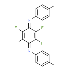 ChemSpider 2D Image | 2,3,5,6-Tetrafluoro-N,N'-bis(4-iodophenyl)-2,5-cyclohexadiene-1,4-diimine | C18H8F4I2N2