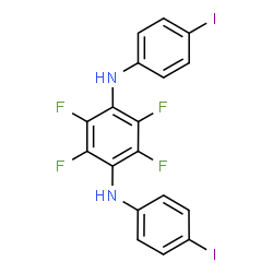 ChemSpider 2D Image | 2,3,5,6-Tetrafluoro-N,N'-bis(4-iodophenyl)-1,4-benzenediamine | C18H10F4I2N2