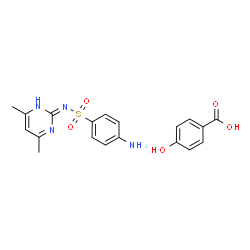 ChemSpider 2D Image | 4-Hydroxybenzoic acid - 4-amino-N-(4,6-dimethyl-2-pyrimidinyl)benzenesulfonamide (1:1) | C19H20N4O5S