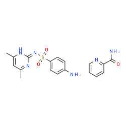 ChemSpider 2D Image | 2-Pyridinecarboxamide - 4-amino-N-(4,6-dimethyl-2-pyrimidinyl)benzenesulfonamide (1:1) | C18H20N6O3S