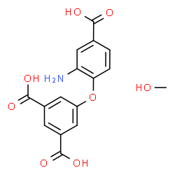 ChemSpider 2D Image | 5-(2-Amino-4-carboxyphenoxy)isophthalic acid - methanol (1:1) | C16H15NO8