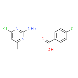 ChemSpider 2D Image | 4-Chlorobenzoic acid - 4-chloro-6-methyl-2-pyrimidinamine (1:1) | C12H11Cl2N3O2