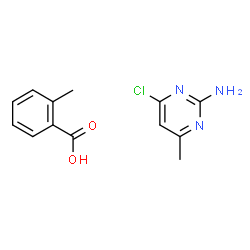ChemSpider 2D Image | 2-Methylbenzoic acid - 4-chloro-6-methyl-2-pyrimidinamine (1:1) | C13H14ClN3O2