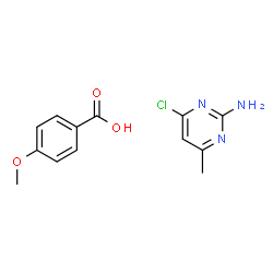 ChemSpider 2D Image | 4-Methoxybenzoic acid - 4-chloro-6-methyl-2-pyrimidinamine (1:1) | C13H14ClN3O3