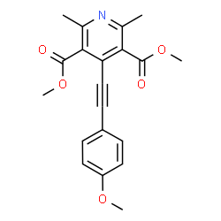 ChemSpider 2D Image | Dimethyl 4-[(4-methoxyphenyl)ethynyl]-2,6-dimethyl-3,5-pyridinedicarboxylate | C20H19NO5