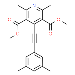 ChemSpider 2D Image | Dimethyl 4-[(3,5-dimethylphenyl)ethynyl]-2,6-dimethyl-3,5-pyridinedicarboxylate | C21H21NO4