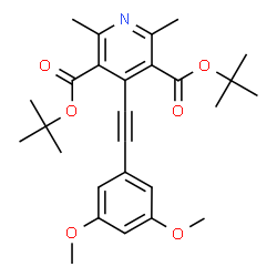 ChemSpider 2D Image | Bis(2-methyl-2-propanyl) 4-[(3,5-dimethoxyphenyl)ethynyl]-2,6-dimethyl-3,5-pyridinedicarboxylate | C27H33NO6