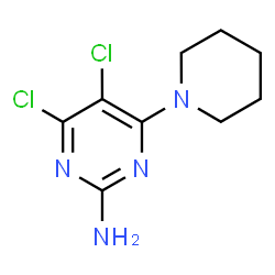 ChemSpider 2D Image | 4,5-Dichloro-6-(1-piperidinyl)-2-pyrimidinamine | C9H12Cl2N4