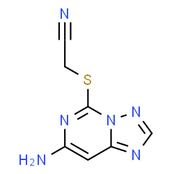 ChemSpider 2D Image | [(7-amino[1,2,4]triazolo[1,5-c]pyrimidin-5-yl)thio]acetonitrile | C7H6N6S