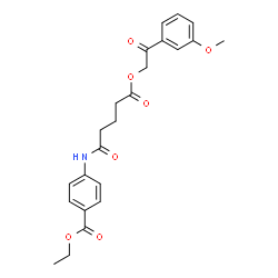 ChemSpider 2D Image | ETHYL 4-{5-[2-(3-METHOXYPHENYL)-2-OXOETHOXY]-5-OXOPENTANAMIDO}BENZOATE | C23H25NO7