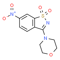 ChemSpider 2D Image | 3-(4-Morpholinyl)-6-nitro-1,2-benzothiazole 1,1-dioxide | C11H11N3O5S