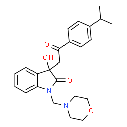ChemSpider 2D Image | 3-Hydroxy-3-[2-(4-isopropylphenyl)-2-oxoethyl]-1-(4-morpholinylmethyl)-1,3-dihydro-2H-indol-2-one | C24H28N2O4