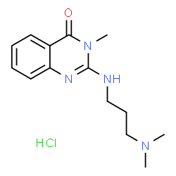 ChemSpider 2D Image | 2-{[3-(Dimethylamino)propyl]amino}-3-methyl-4(3H)-quinazolinone hydrochloride (1:1) | C14H21ClN4O