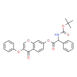 ChemSpider 2D Image | 4-Oxo-3-phenoxy-4H-chromen-7-yl ({[(2-methyl-2-propanyl)oxy]carbonyl}amino)(phenyl)acetate | C28H25NO7