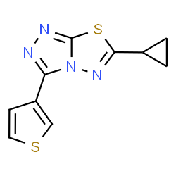 ChemSpider 2D Image | 6-Cyclopropyl-3-(3-thienyl)[1,2,4]triazolo[3,4-b][1,3,4]thiadiazole | C10H8N4S2