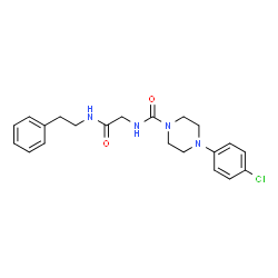 ChemSpider 2D Image | 4-(4-Chlorophenyl)-N-{2-oxo-2-[(2-phenylethyl)amino]ethyl}-1-piperazinecarboxamide | C21H25ClN4O2