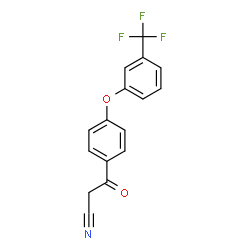 ChemSpider 2D Image | 3-Oxo-3-{4-[3-(trifluoromethyl)phenoxy]phenyl}propanenitrile | C16H10F3NO2