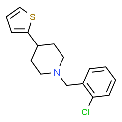 ChemSpider 2D Image | 1-(2-Chlorobenzyl)-4-(2-thienyl)piperidine | C16H18ClNS